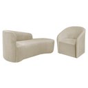 Ver imagem 1 de Kit Sofá Curvo França 140cm Ld. e Poltrona Luiza Max Conforto, Elegância e Design Moderno Linho