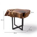 Ver imagem 3 de Mesa de Centro Orgânica Resina Epóxi Madeira Maciça Rústica Bloco 10cm Pés Metalon Industrial