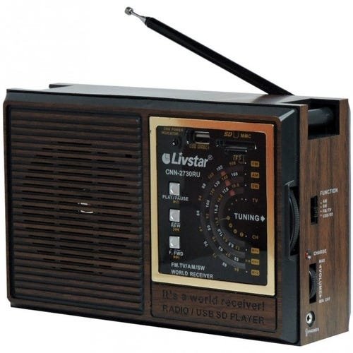 Rádio Livstar Cnn-2730Ru Recarregável Am Fm 5W Rms 4 Ohms - 1