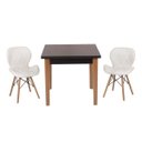 Ver imagem 1 de Conjunto Mesa de Jantar Juliette Preta 80cm com 2 Cadeiras Slim - Branca