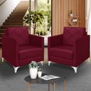 Ver imagem 1 de Kit 2 Poltrona Helena Decorativa Clinica e Recepção:bordo