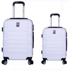 Kit Conjunto Mala Média e Grande 8001 Santino Viagem Expansor 360 Tsa - Branco - 1