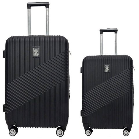 Kit Conjunto Mala Bordo e Média 7003 Santino Viagem Expansor 360 Tsa - Preto