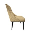 Ver imagem 2 de Cadeira De Jantar Bela Capitone Suede Bege Rosado com Tachas