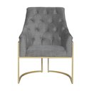 Ver imagem 2 de Poltrona Vick Sala De Estar Linho Cinza - Vallisa Decor