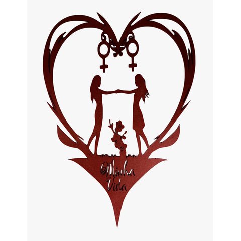 Coração Ela+ela Minha Vida:rosa