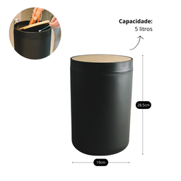 Kit Banheiro Preto com Bambu - 4 Peças - 8