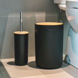 Kit Banheiro Preto com Bambu - 4 Peças - 4
