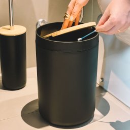 Kit Banheiro Preto com Bambu - 4 Peças - 7