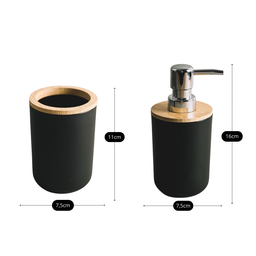 Kit Banheiro Preto com Bambu - 4 Peças - 10