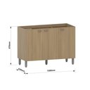 Ver imagem 4 de Balcão de Cozinha para Pia 120cm 3 Portas sem Tampo Classic Luciane Móveis
