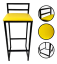 Ver imagem 5 de Kit 4 Banquetas Quadrada Bistro Industrial Alta Casa Bar Cozinha:amarelo