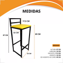 Ver imagem 4 de Kit 4 Banquetas Quadrada Bistro Industrial Alta Casa Bar Cozinha:amarelo