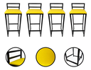 Ver imagem 1 de Kit 4 Banquetas Quadrada Bistro Industrial Alta Casa Bar Cozinha:amarelo