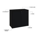 Ver imagem 4 de Armário Baixo c/02 Portas 75x80x42cm WLAB80 Preto Ônix