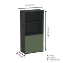 Ver imagem 4 de Armário Misto para Escritório com Nicho e Portas com Chave 159,6cm P25 Branco/Preto/Sálvia