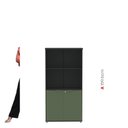 Ver imagem 6 de Armário Misto para Escritório com Nicho e Portas com Chave 159,6cm P25 Branco/Preto/Sálvia
