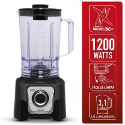 Liquidificador Arno Power Max 1200w Limpa Fácil Preto Ln78 - 127v - 2