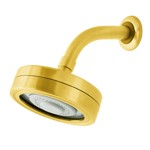 Ducha Chuveiro Redondo de Abs com Sistema Autolimpante - Dourado Escovado - Dp6720p Drop Metais
