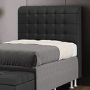 Ver imagem 1 de Cabeceira Estofada Rana 90 para Cama de Solteiro Couro Artificial Preto Aradecor