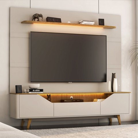 Rack com Painel para TV até 85 Polegadas com LED 220CMX205,4cm Cooper