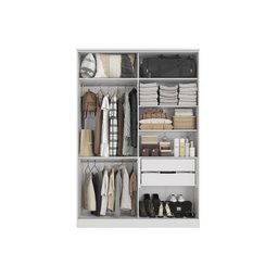 Guarda Roupa 2 Portas de Correr 158cm N537 Kappesberg - Branco/nogueira - 3