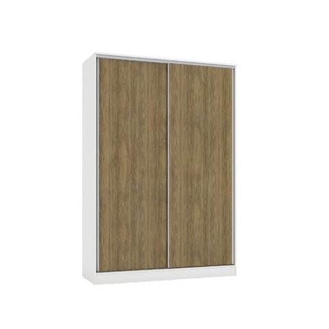 Guarda Roupa 2 Portas de Correr 158cm N537 Kappesberg - Branco/nogueira