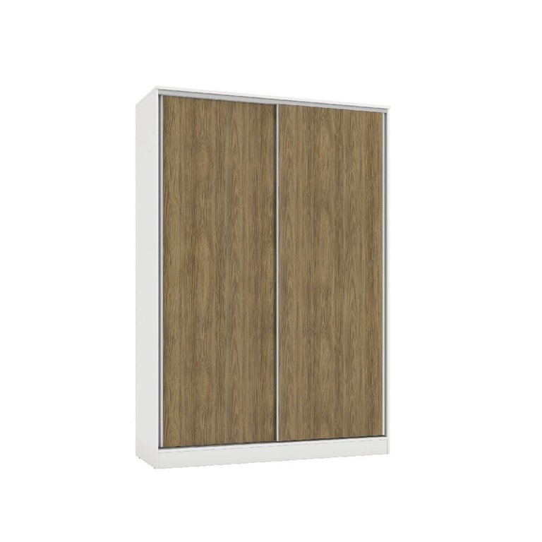 Guarda Roupa 2 Portas de Correr 158cm N537 Kappesberg - Branco/nogueira