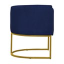 Ver imagem 4 de Kit 4 Poltrona Reforçada Decorativa Sala Estar Jantar Gabriela Base Ferro Dourado Suede Azul Marinho