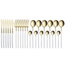 Ver imagem 3 de Jogo de Talheres Düsseldorf Dourado com cabo Branco - 24 peças Prime Home Decor
