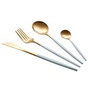 Ver imagem 2 de Jogo de Talheres Düsseldorf Dourado com cabo Branco - 24 peças Prime Home Decor