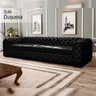 Sofá Decorativo Sala de Estar Duquesa 4 Lugares 280cm Couro Preto - Mozzelar - 2