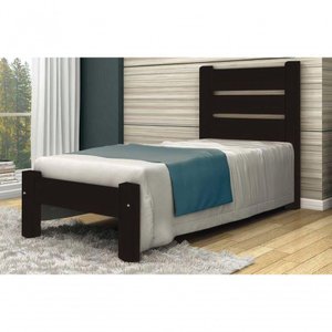Cama Solteirão (solteiro Extra) Maiorca de Madeira Maciça Angelim Pedra/tauari - Cor Tabaco