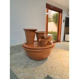 Fonte de Água em Cerâmica Decorativa 32cm com Bomba 110v - 6 Fonte de Água em Cerâmica Decorativa 32cm com Bomba 110v - 6