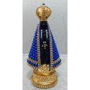 Ver imagem 1 de Imagem Nossa Senhora Aparecida Negra com Pérolas Azuis 18cm