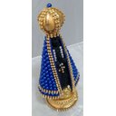 Ver imagem 3 de Imagem Nossa Senhora Aparecida Negra com Pérolas Azuis 18cm