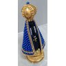 Imagem Nossa Senhora Aparecida Negra com Pérolas Azuis 18cm - 3