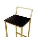 Ver imagem 2 de Jogo 4 Banqueta Alta Balcão Bistrô Dourada Confort Ind Premium Estofado Don Castro Decor