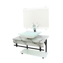 Ver imagem 1 de Gabinete De Vidro 60cm Apx Com Cuba Retangular Branco