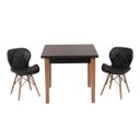 Ver imagem 1 de Conjunto Mesa de Jantar Juliette Preta 80cm com 2 Cadeiras Slim - Preta