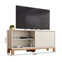 Ver imagem 4 de Rack para Tv até 55 Polegadas Mondrian 1 Porta 1 Prateleira Ripado 3d Off White/freijó - Caemmun