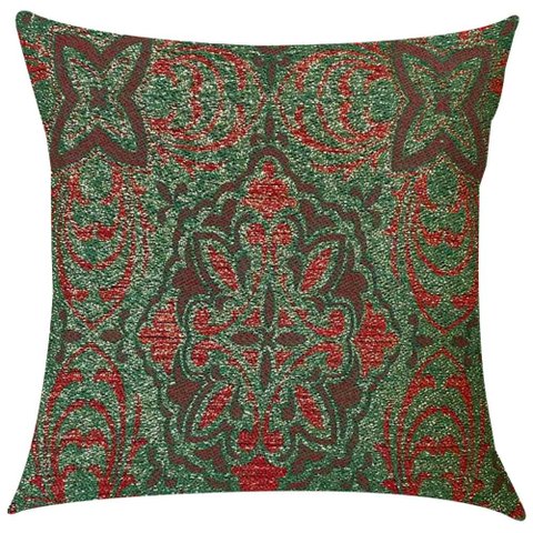 Capa de Almofada Jacquard Luxo Natalina Arabesco Verde 45x45cm