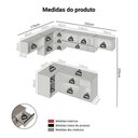 Ver imagem 3 de Armário de Cozinha Completa de Canto Suspensa 405 cm Crema Nice Madesa 04