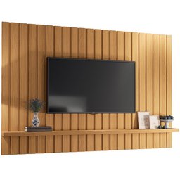 Painel Ripado para Quarto Sala Tv 70 Pol 200cm Conect B01 Cinamomo - Lyam Decor - 1