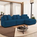 Ver imagem 1 de Sofá 4 Lugares com Chaise Direito Sala Living 288cm Arlo F04 Veludo Azul Marinho Tc-12012 - Lyam Dec