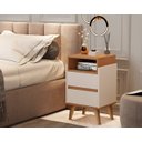 Ver imagem 2 de Kit 2 Mesas de Cabeceira Pés Palito Virginia Off / Nature - JM Casa dos Moveis