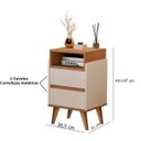 Ver imagem 3 de Kit 2 Mesas de Cabeceira Pés Palito Virginia Off / Nature - JM Casa dos Moveis