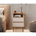 Ver imagem 4 de Kit 2 Mesas de Cabeceira Pés Palito Virginia Off / Nature - JM Casa dos Moveis