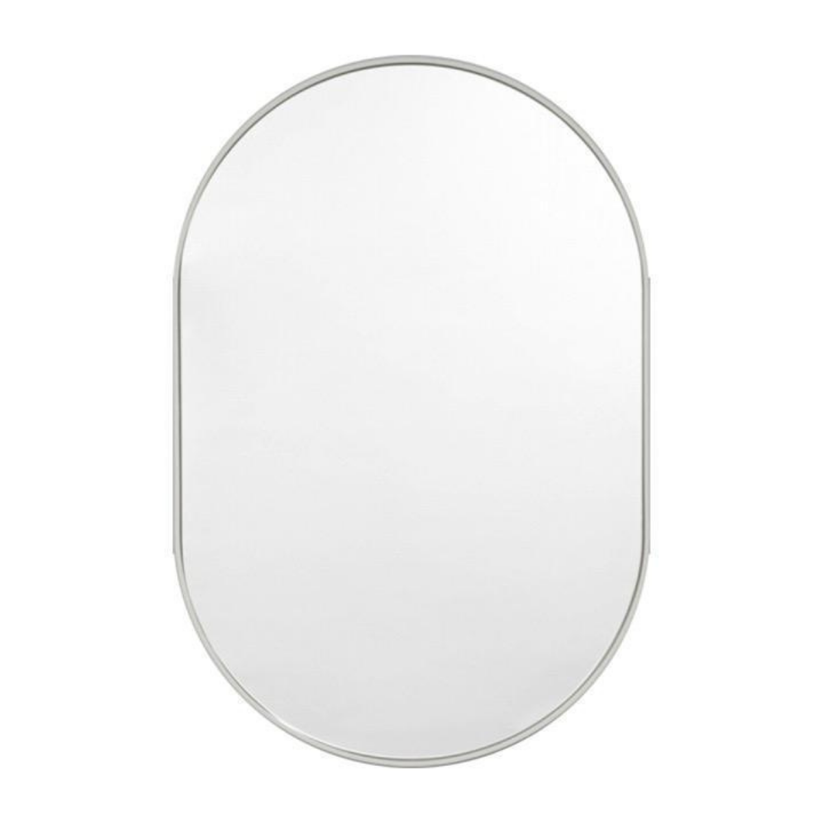 Espelho Oval com Moldura em Metal 80 x 50 cm - Cores - Prata - 4