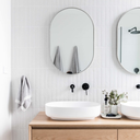 Ver imagem 1 de Espelho Oval com Moldura em Metal 80 x 50 cm